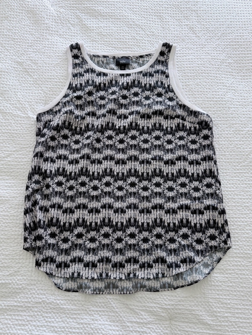 Mossimo Supply Co. Black and White Patterned Tank Top